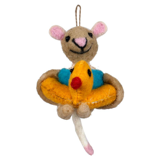Car Hanging Felted Toys Decoration Rear View Mirror Car Styling Interior Accessories,Home Car Decoration & Porch Decor & Hangings Felted Ornament (Swing Mouse)