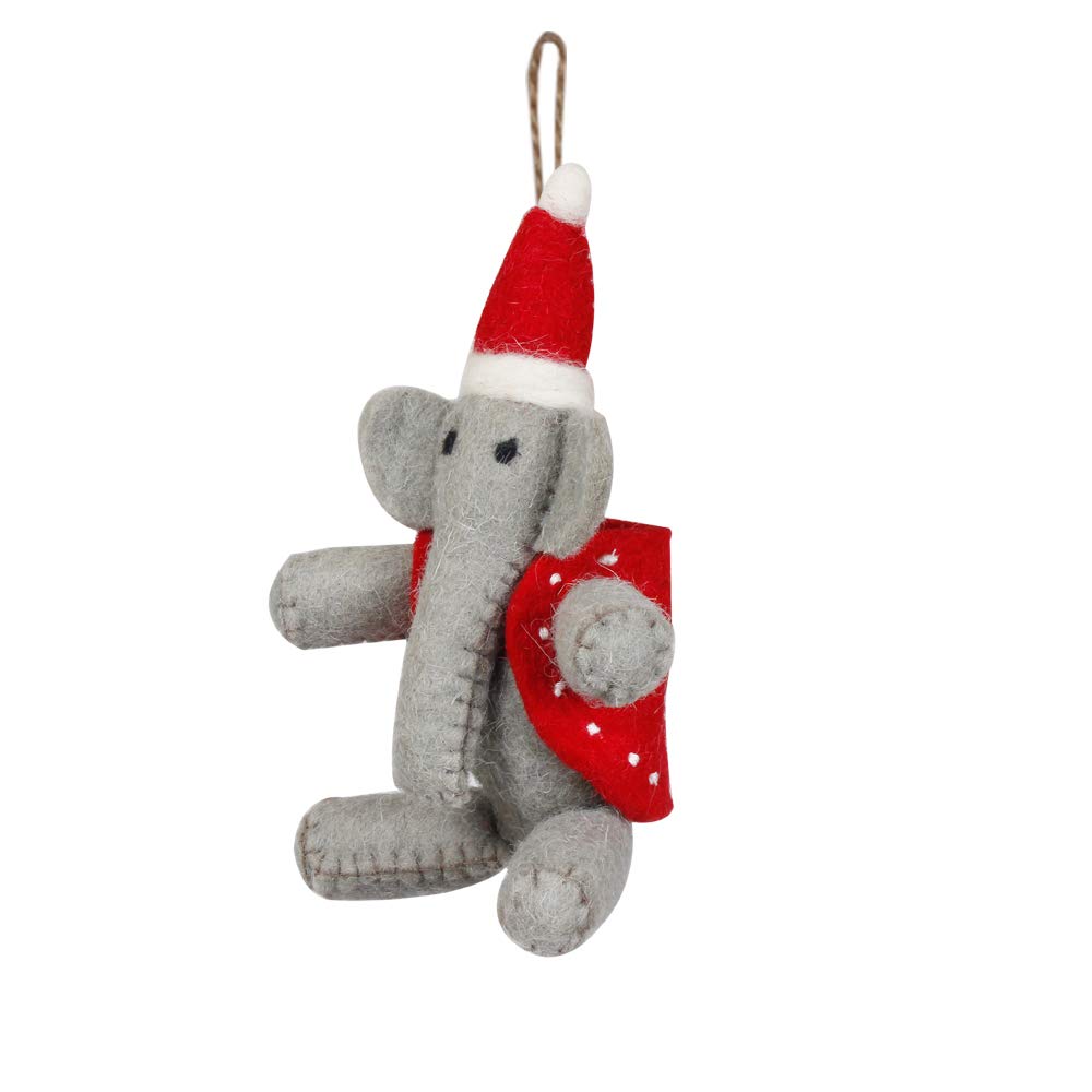 Generic Felted Elephant Ganesh Handmade DIY Hanging Needle Felted Biodegradable Toys