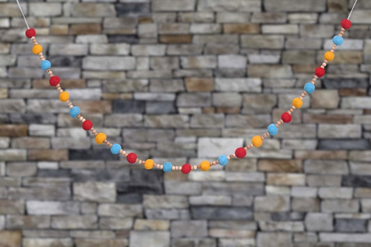 Wool Felt Garland Handmade 6.5 Feet Long Garlands for Wall Christmas Tree Decoration (Style 13)