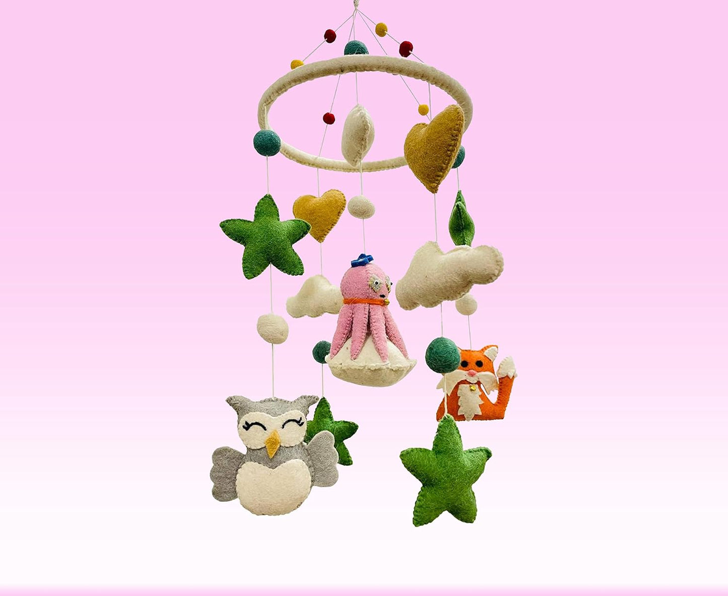 THB Baby Mobile Animal Nursery Decoration Newborn Shower Gift Birthday Gift | Baby Bed Decoration for Boys and Girls Toys Figure Playing Set Octopus Family for Babies | DIY Hanging