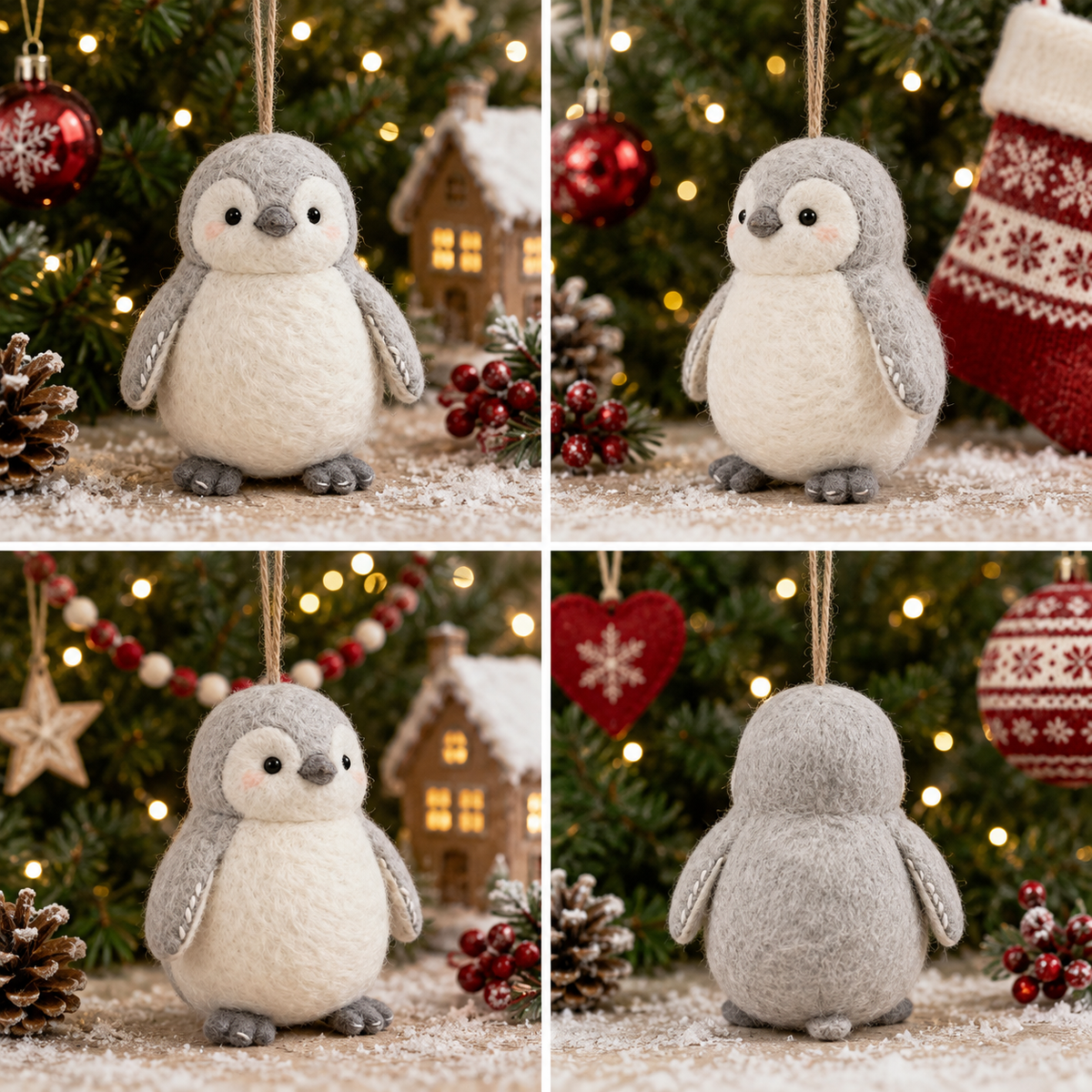 Handmade Felt Penguin Plush – Cute Winter Animal Décor