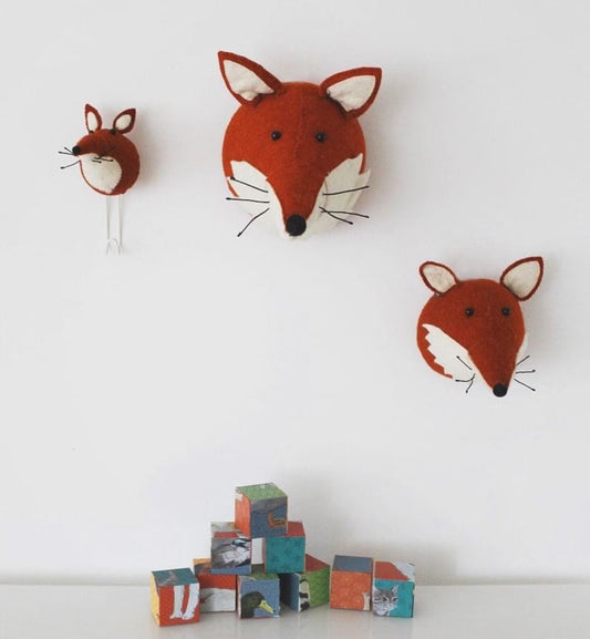 Felt Fox Head | Kids Animal Head | Animal Head | Faux Taxidermy | Wall Decor | Nursery Decor | Stuffed animal | Stuffed Fox