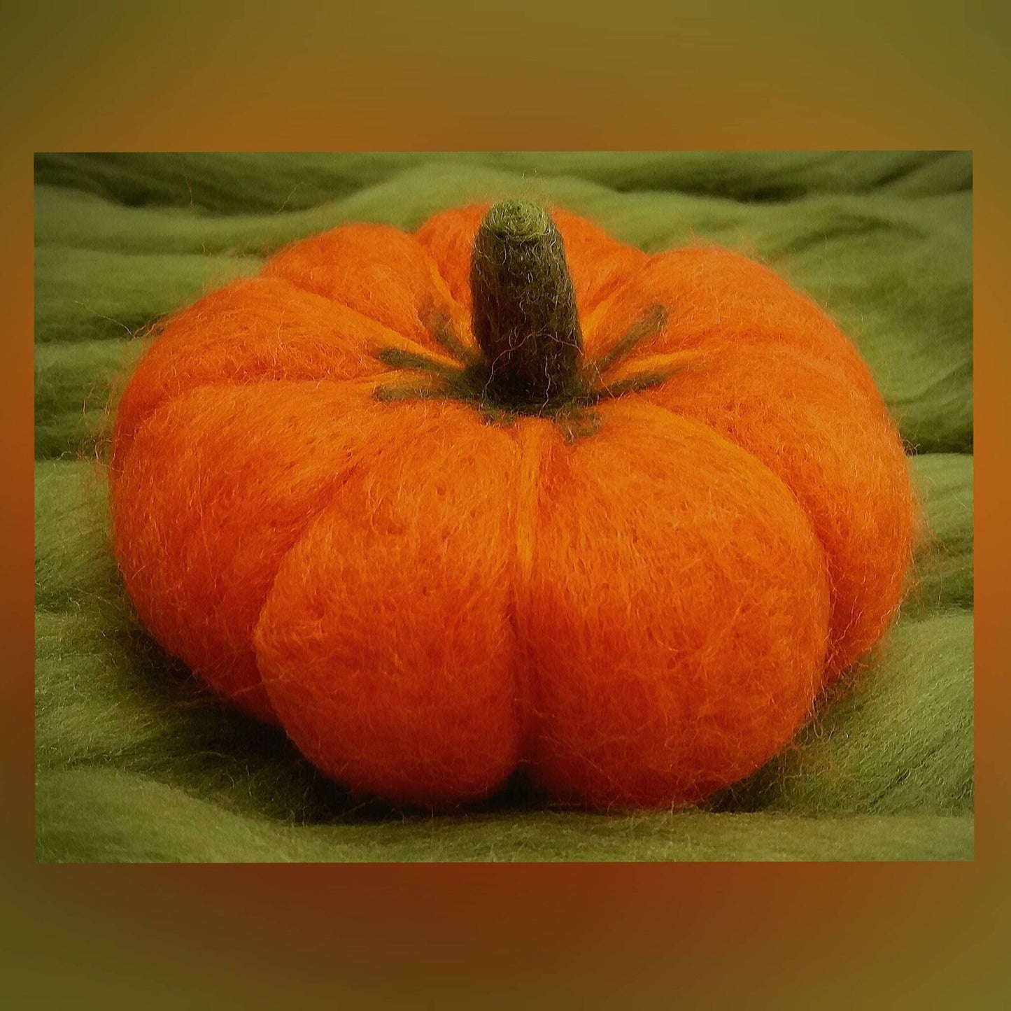 Needle-felted pumpkin.