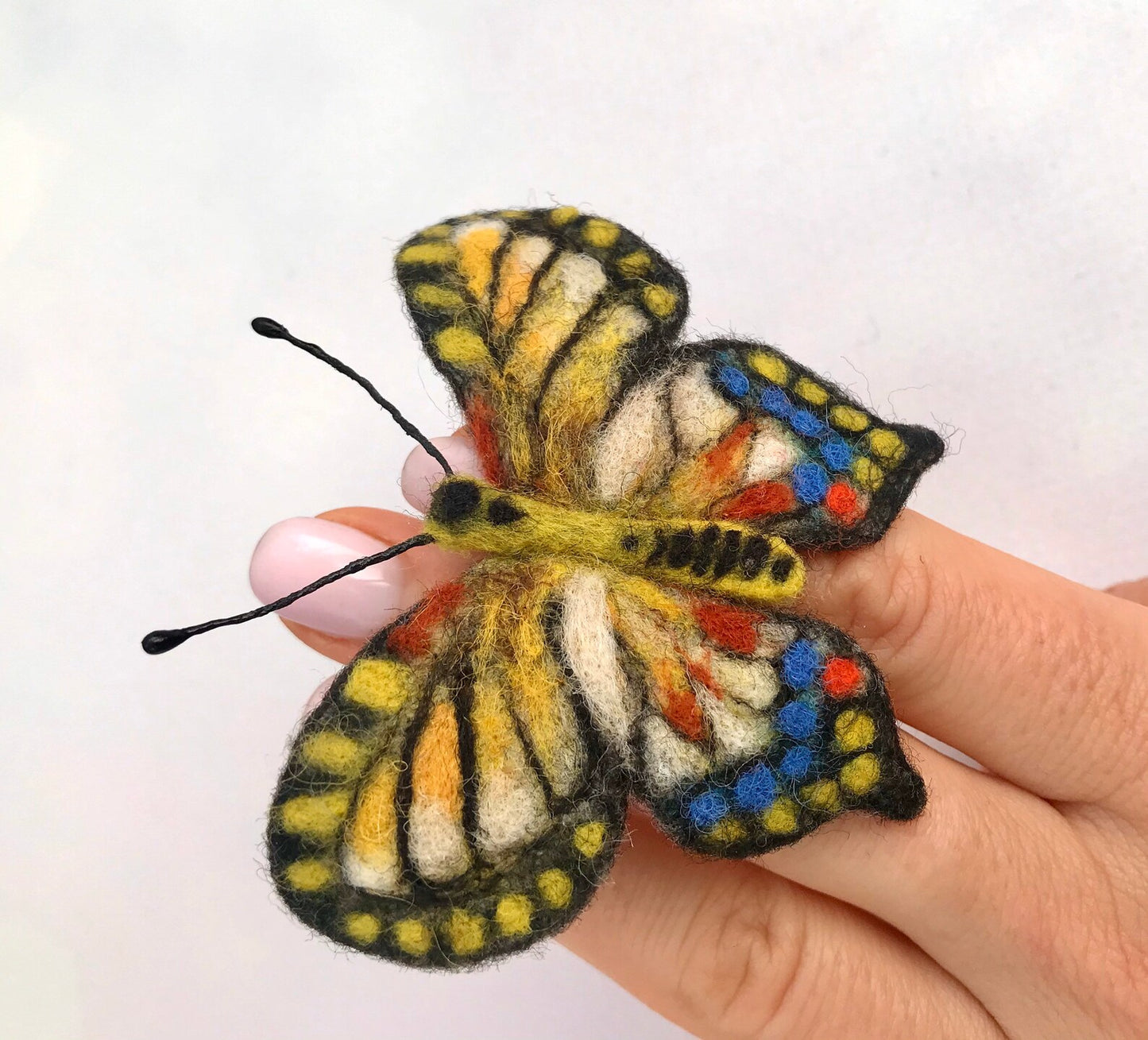 Machaon butterfly Needle Felted , Wool felted Butterfly