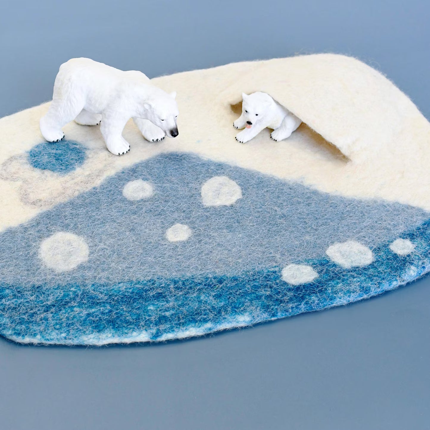 Arctic Felt Play Mat Playscape | Felt Arctic Snow Play | Made from Wool Felt | Waldorf Inspired