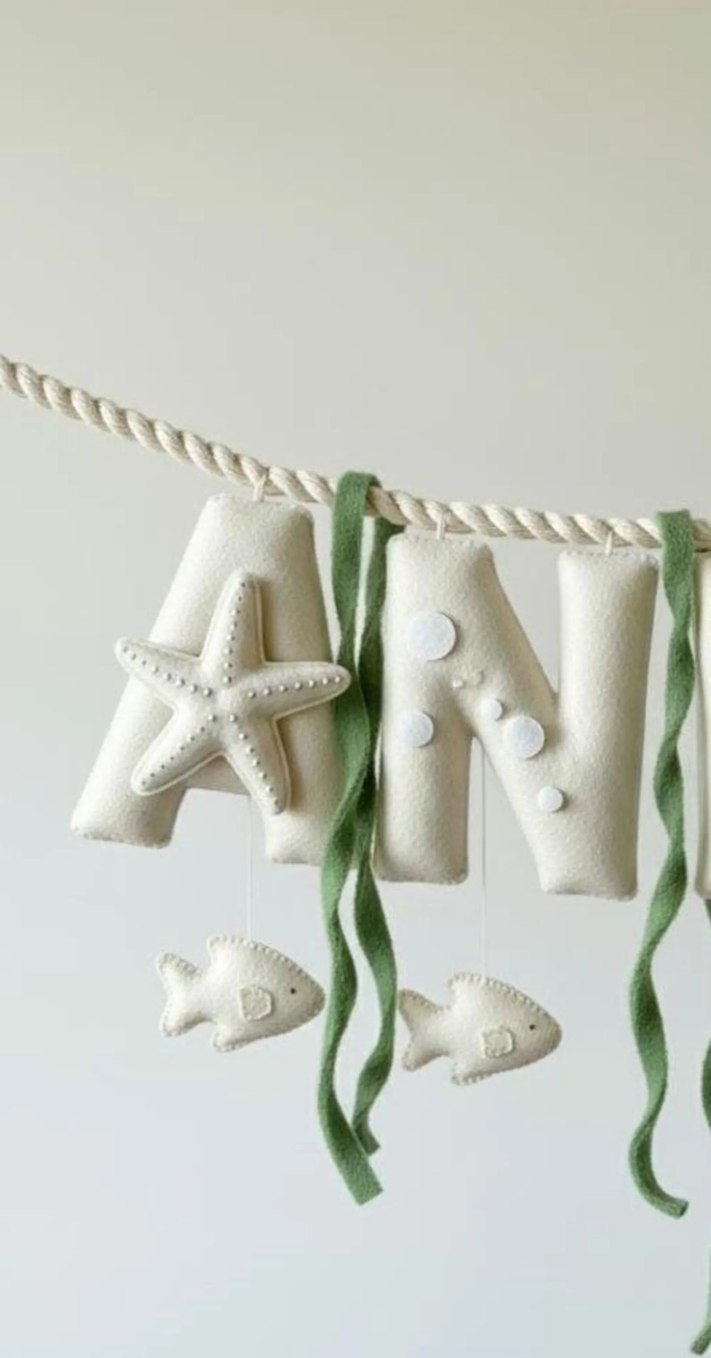 Custom Coastal Name Garland , Custom Name Decor, Baby Ocean Garland, Felt Name Garland, Nursery Decoration, Baby Shower, Newborn Gift