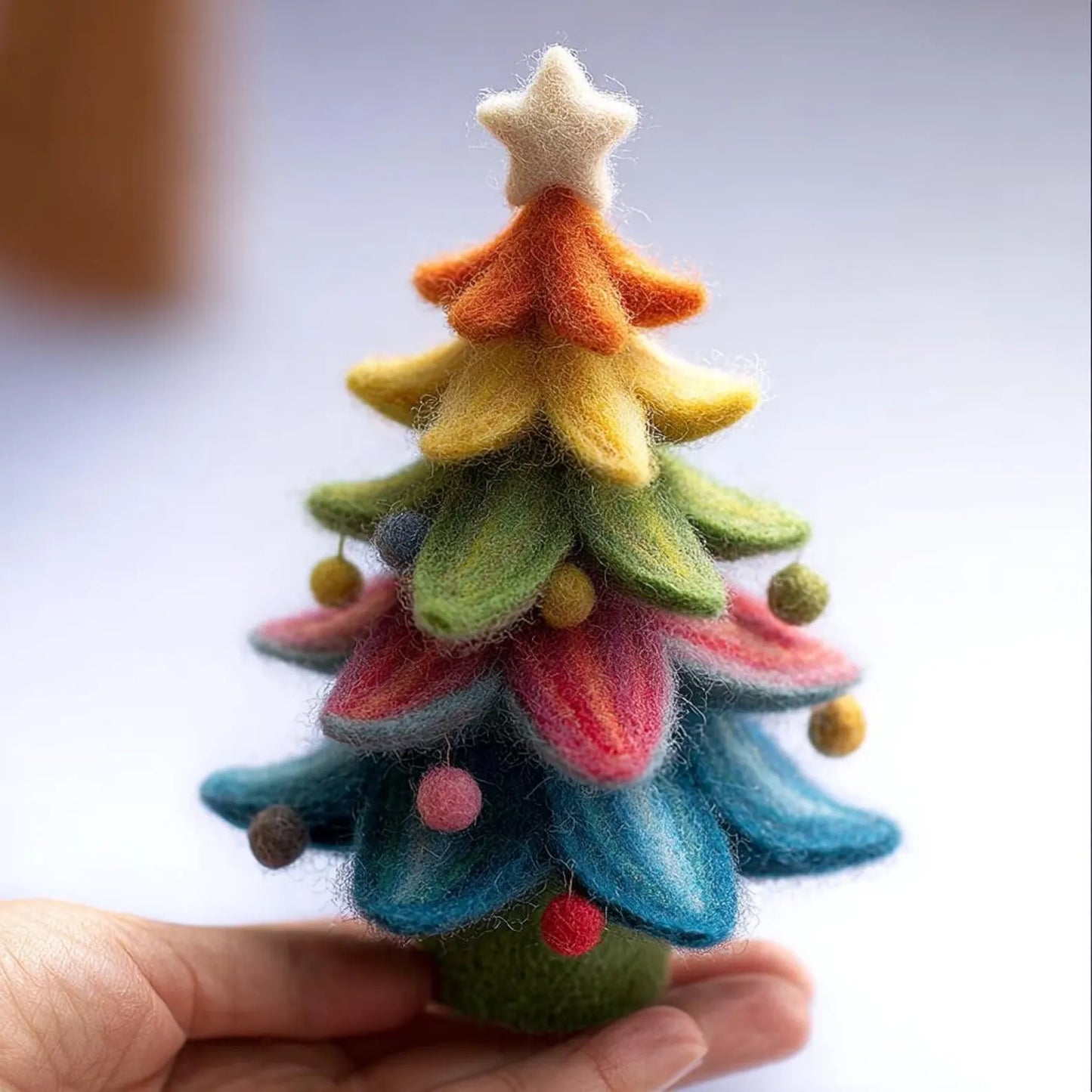 Handmade Wool Felt Christmas Tree Hanging Unique Handcrafted Artwork Holiday Decorations Christmas Decor Home Decor Creative Custom Gifts