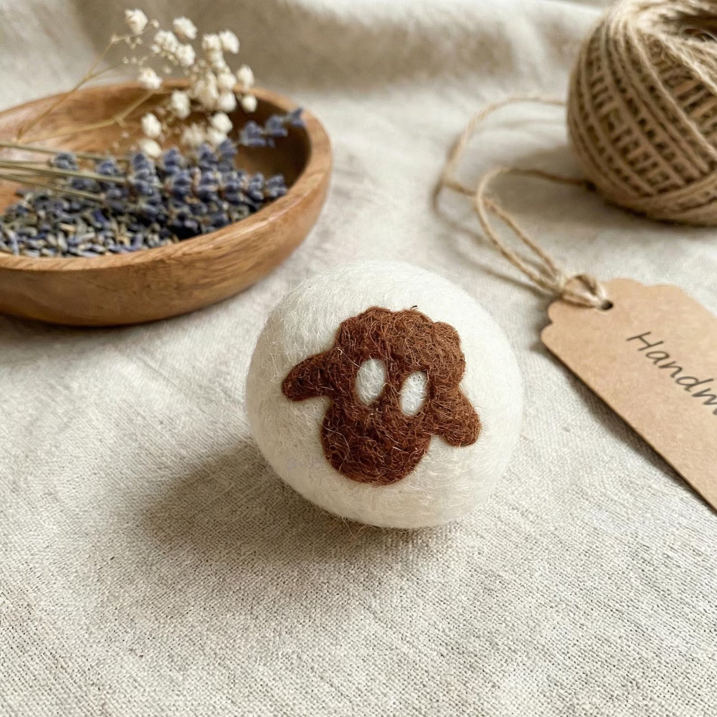 Hand-Felted Wool Dryer Balls, Cat Paw Cactus Design, Set of 3,6,9