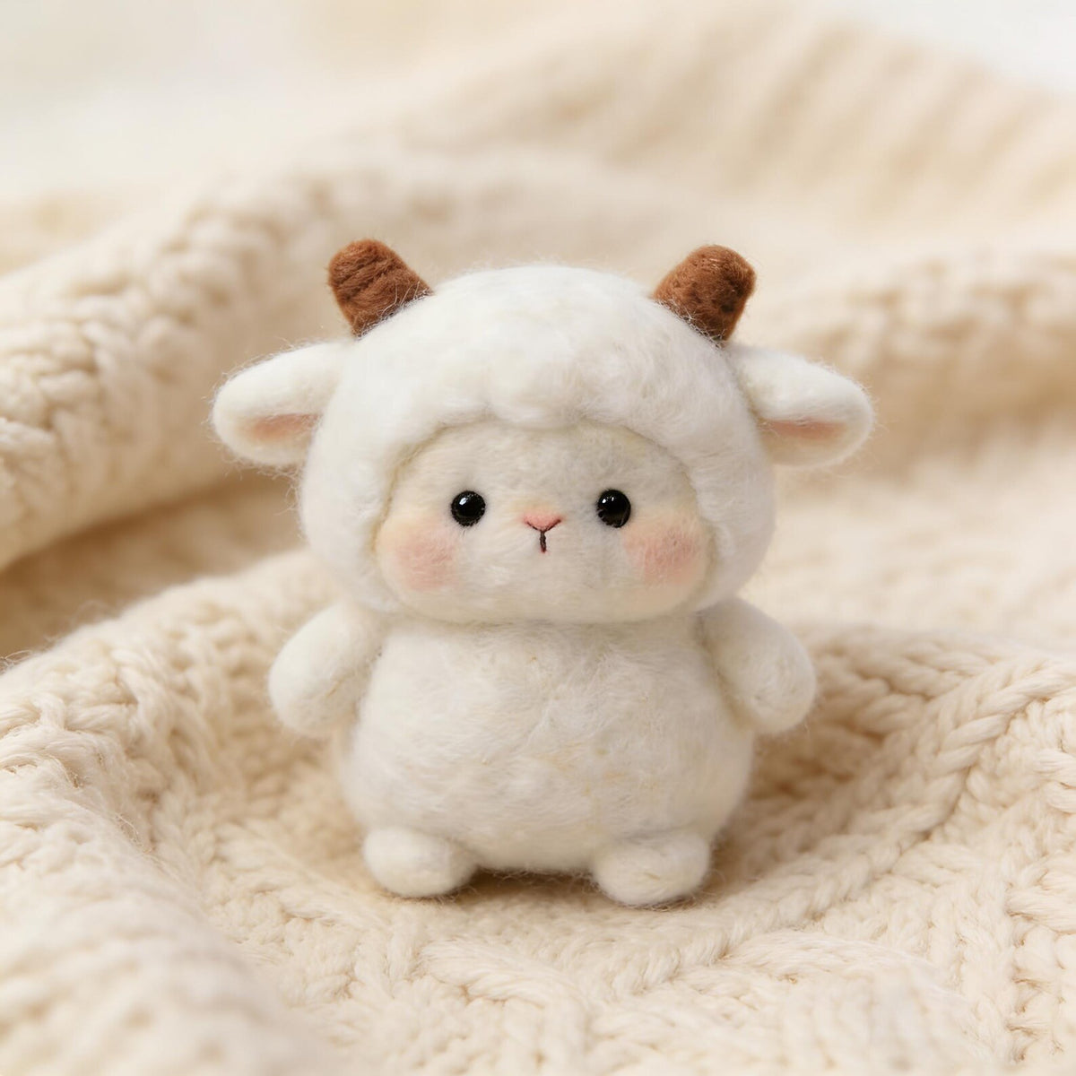 Handmade Felt Lamb Ornament – Cute Wool Hanging Decoration