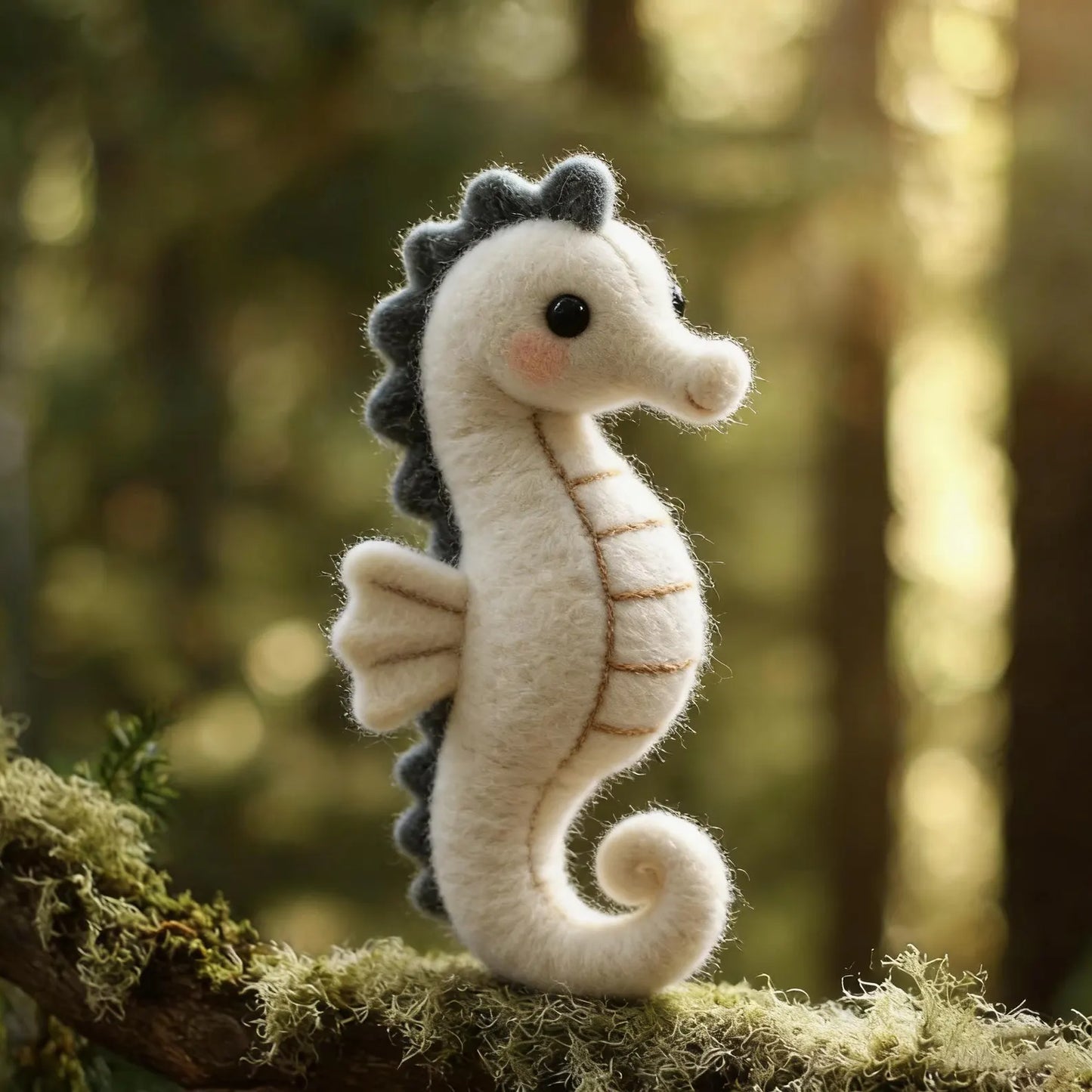 Adorable seahorse felt decor Handmade Seahorse crafts Home decor Little Seahorse ornaments Animal-shaped felt home decor Mother's Day gifts