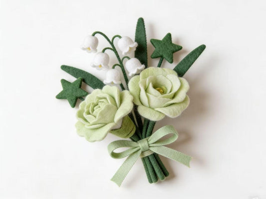 Handmade Felt Flower Bud | Wool Floral Stem for Home Decor, Styling, Arrangements