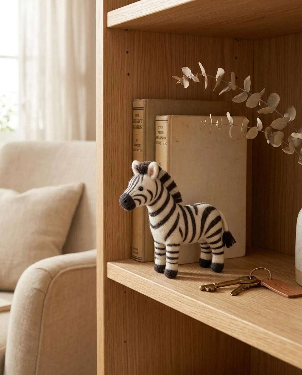 Handmade Felt Zebra Toy – 5 Inch Cute Animal Figurine for Home Decor & Gifting