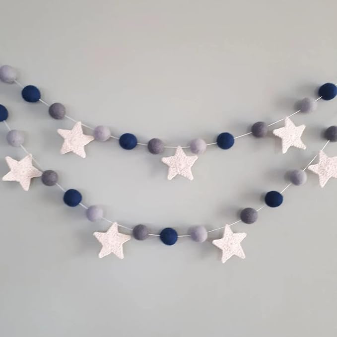 Wool Felt Garland Handmade 6.5 Feet Long Garlands for Wall Christmas Tree Decoration (Style 4)