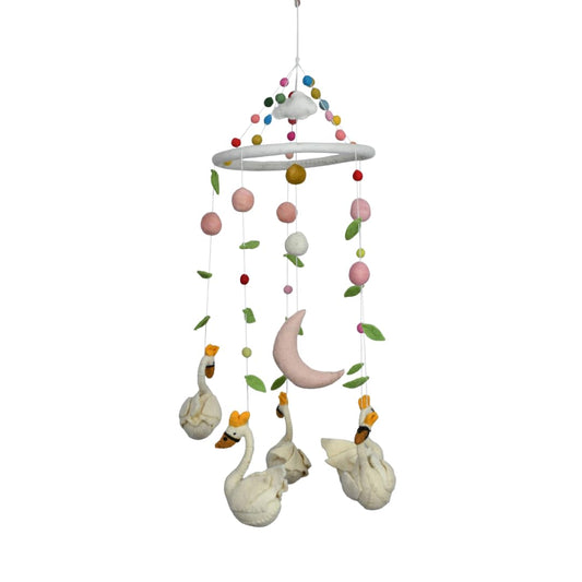 THB Baby Mobile Animal Nursery Decoration Newborn Shower Gift Birthday Gift | Baby Bed Decoration for Boys and Girls Toys Figure Playing Set for Babies | Duck with Moon | DIY Hanging