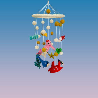 THB Baby Mobile Animal Nursery Decoration Newborn Shower Gift Birthday Gift | Baby Bed Decoration for Boys and Girls Toys Figure Playing Set for Babies |DIY Hanging