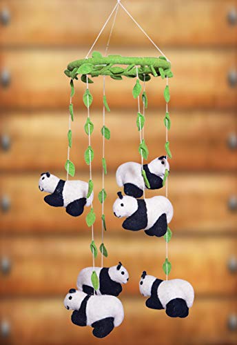 Baby Mobile Animal Nursery Panda Safari - Handmade DIY Hanging Mobiles Needle Felted Biodegradable