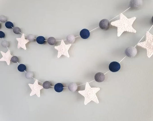 Wool Felt Garland Handmade 6.5 Feet Long Garlands for Wall Christmas Tree Decoration (Style 4)