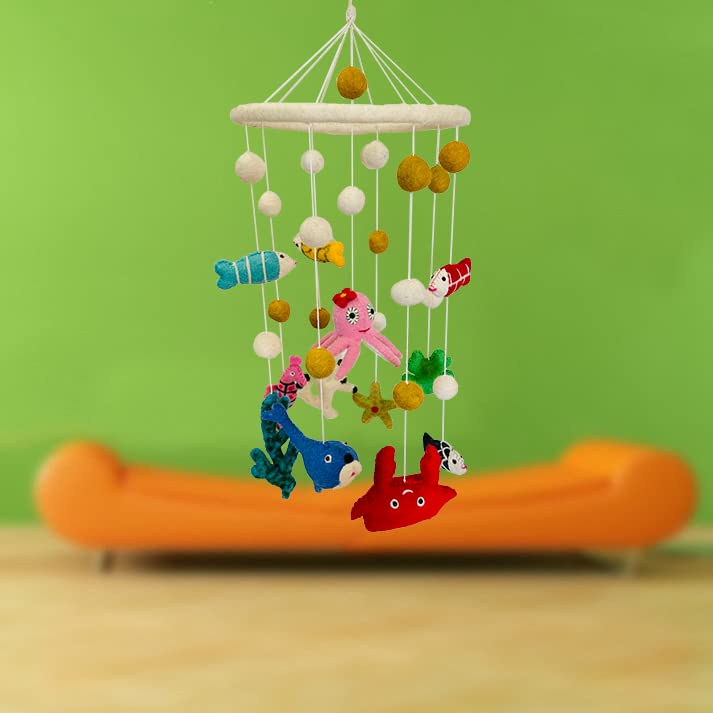 THB Baby Mobile Animal Nursery Decoration Newborn Shower Gift Birthday Gift | Baby Bed Decoration for Boys and Girls Toys Figure Playing Set for Babies |DIY Hanging