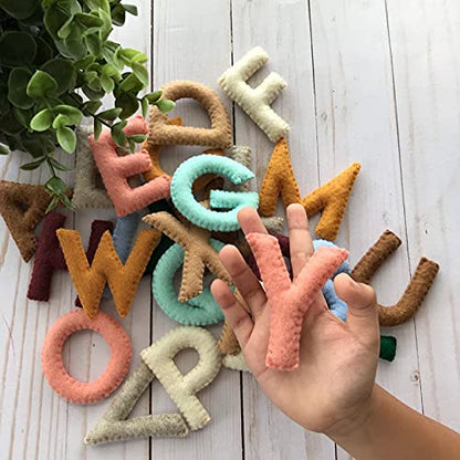 Handmade Alphabet Banner ABCD,Felt Numbers Educational Game and Preschool Numbers with Stuffed Soft Cushion for Kids Game