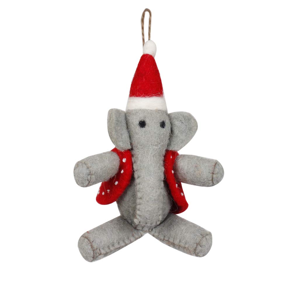 Generic Felted Elephant Ganesh Handmade DIY Hanging Needle Felted Biodegradable Toys