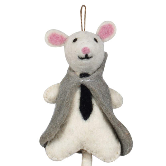 Rear View Mirror Styling Interior Car Hanging Felted Toys Accessories for Home Car Decoration and Porch Decor (Students Mouse)