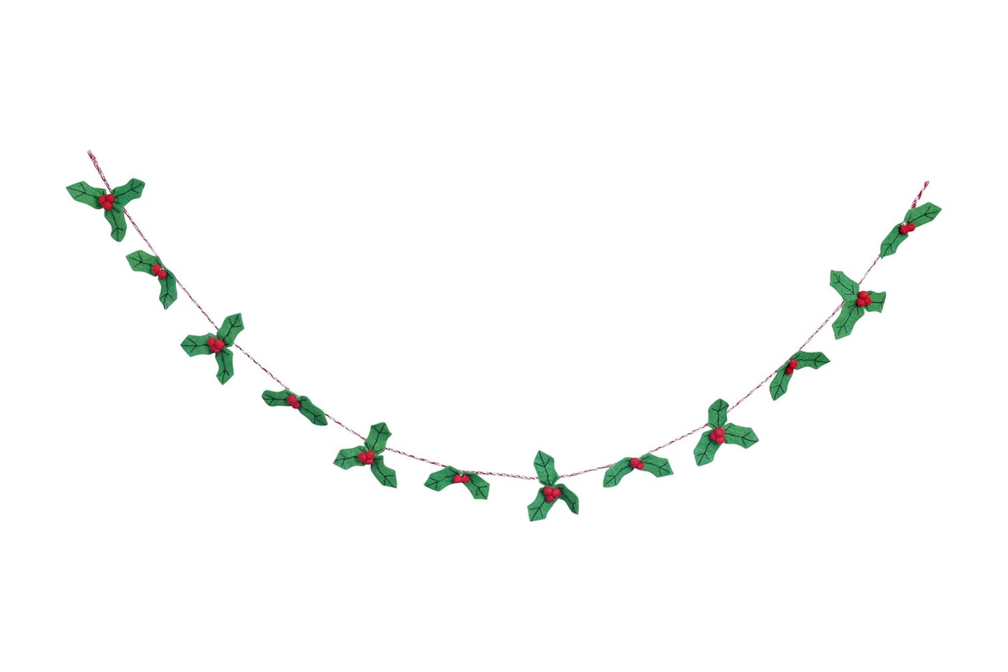 Wool Felt Garland Handmade 6.5 Feet Long Garlands for Wall Christmas Tree Decoration (Style 11)