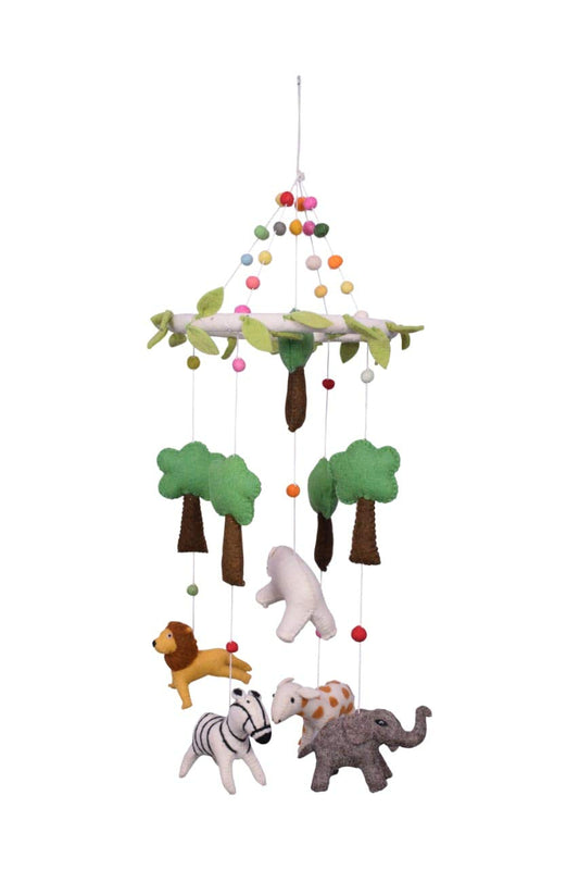 Baby Mobile - Wild Animal Nursery Decoration, Jungle Mobile Kids Toys Figure Playing Set for Babies | DIY Hanging