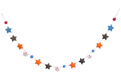 Wool Felt Garland Handmade 6.5 Feet Long Garlands for Wall Christmas Tree Decoration (Style 1)