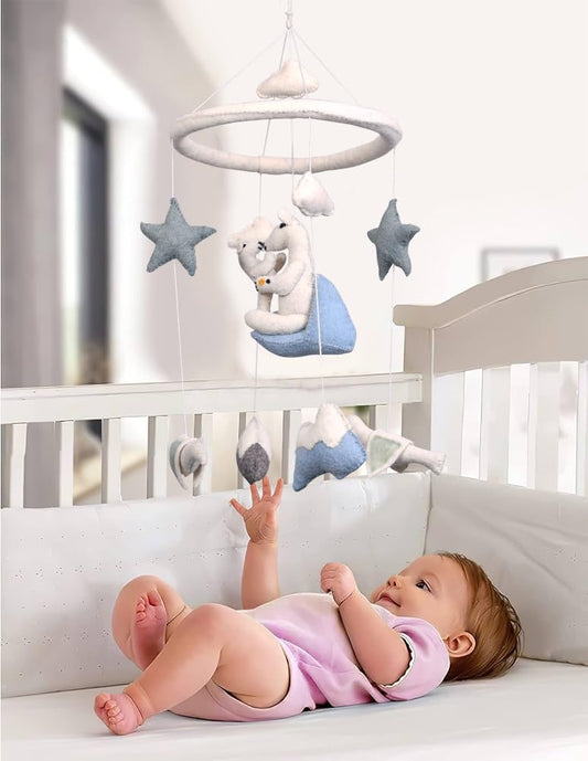 THB Baby Mobile Animal Nursery Decoration Newborn Shower Gift Birthday Gift | Baby Bed Decoration for Boys and Girls Toys Figure Playing Set for Babies |DIY Hanging