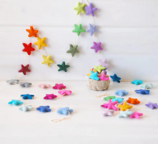 Wool Felt Garland Handmade 6.5 Feet Long Garlands for Wall Christmas Tree Decoration (Style 14)