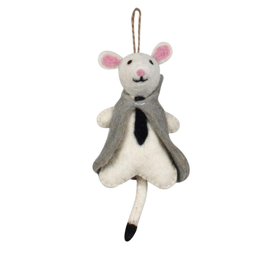 Rear View Mirror Styling Interior Car Hanging Felted Toys Accessories for Home Car Decoration and Porch Decor (Students Mouse)