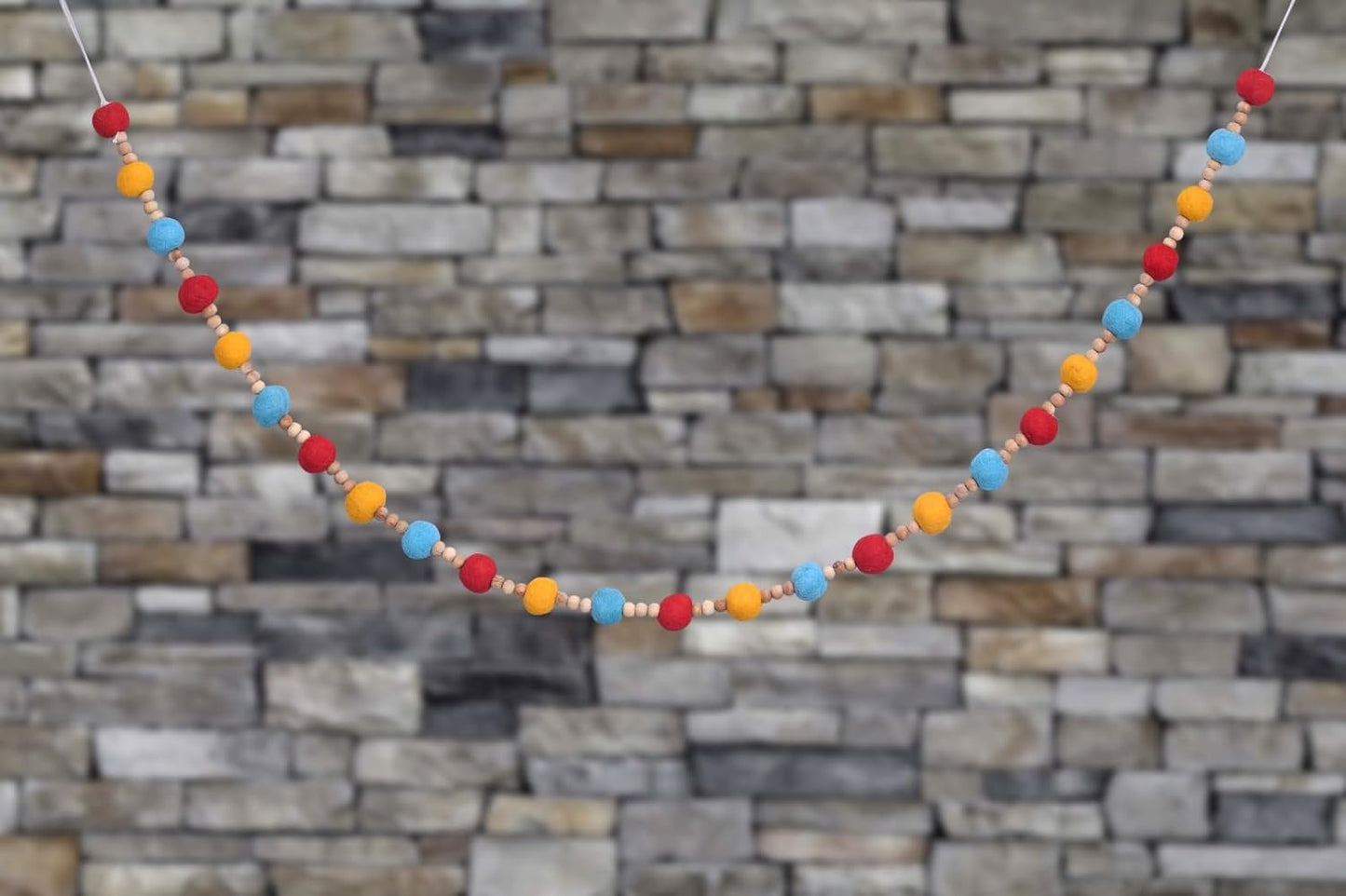 Wool Felt Garland Handmade 6.5 Feet Long Garlands for Wall Christmas Tree Decoration (Style 13)