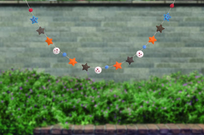 Wool Felt Garland Handmade 6.5 Feet Long Garlands for Wall Christmas Tree Decoration (Style 1)