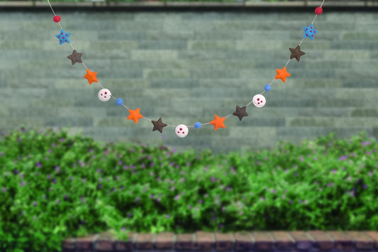 Wool Felt Garland Handmade 6.5 Feet Long Garlands for Wall Christmas Tree Decoration (Style 1)