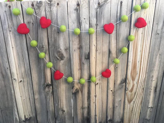 Wool Felt Garland Handmade 6.5 Feet Long Garlands for Wall Christmas Tree Decoration (Style 10)