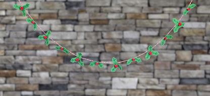 Wool Felt Garland Handmade 6.5 Feet Long Garlands for Wall Christmas Tree Decoration (Style 11)