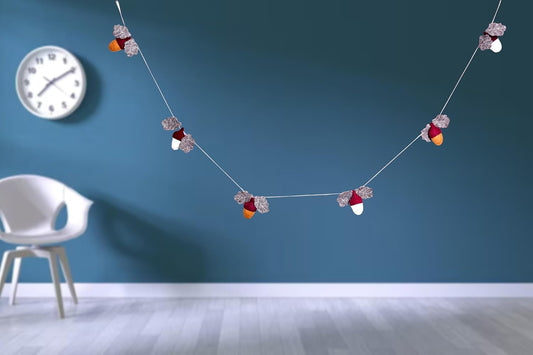 Wool Felt Garland Handmade 6.5 Feet Long Garlands for Wall Christmas Tree Decoration (Style 12)