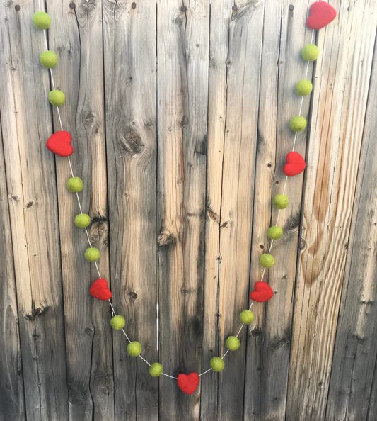 Wool Felt Garland Handmade 6.5 Feet Long Garlands for Wall Christmas Tree Decoration (Style 10)