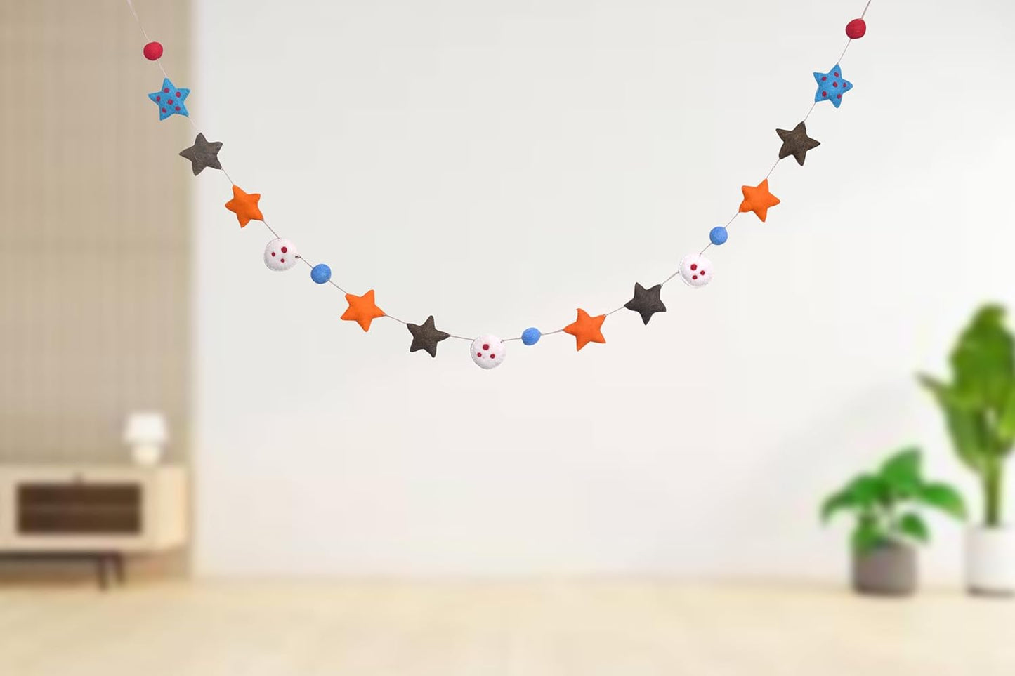 Wool Felt Garland Handmade 6.5 Feet Long Garlands for Wall Christmas Tree Decoration (Style 1)