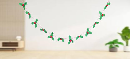 Wool Felt Garland Handmade 6.5 Feet Long Garlands for Wall Christmas Tree Decoration (Style 11)