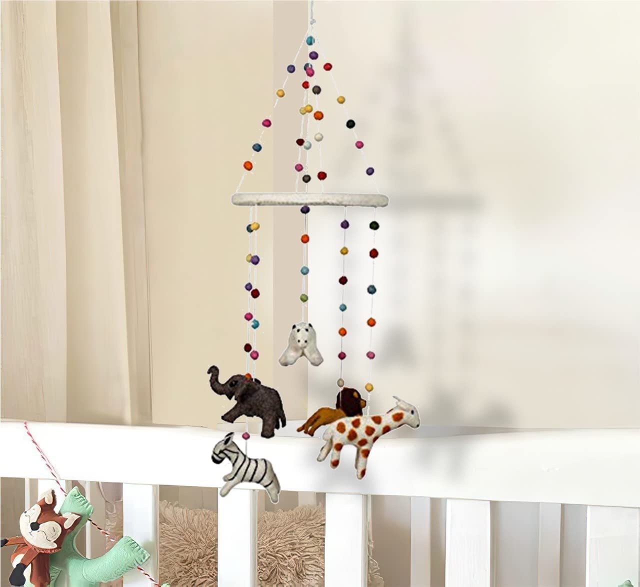 Baby Mobile - Wild Animal Nursery Decoration, Jungle Mobile Kids Toys Figure Playing Set for Babies | DIY Hanging