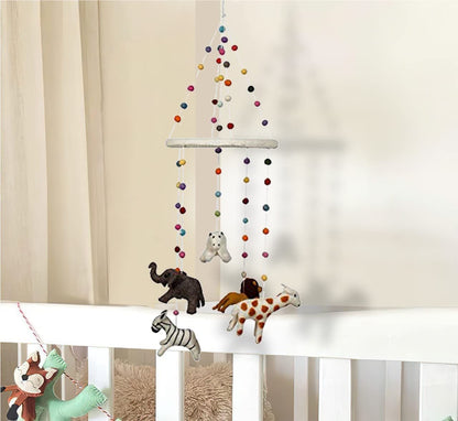 Baby Mobile - Wild Animal Nursery Decoration, Jungle Mobile Kids Toys Figure Playing Set for Babies | DIY Hanging