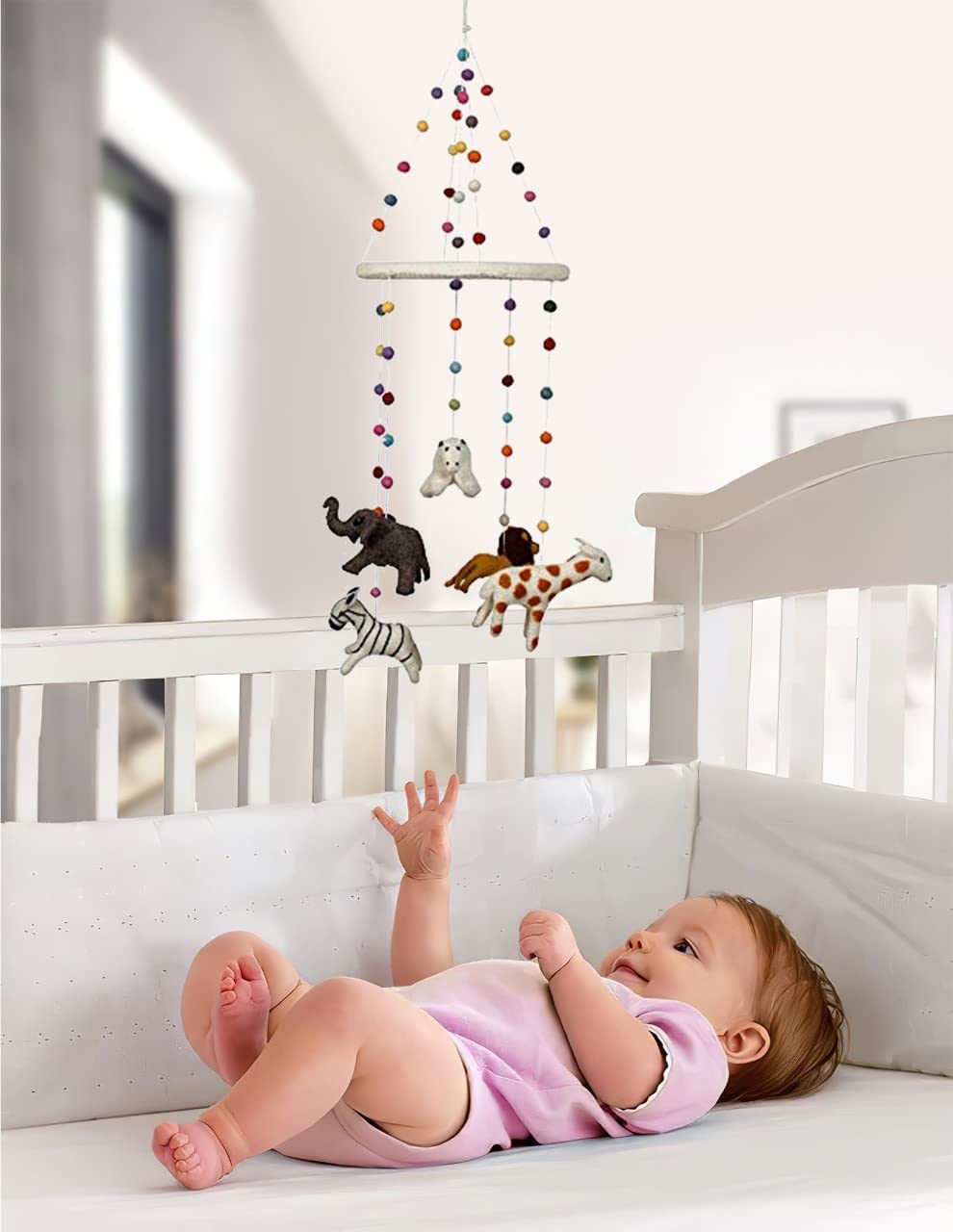 Baby Mobile - Wild Animal Nursery Decoration, Jungle Mobile Kids Toys Figure Playing Set for Babies | DIY Hanging
