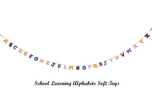 Handmade Alphabet Banner ABCD,Felt Numbers Educational Game and Preschool Numbers with Stuffed Soft Cushion for Kids Game