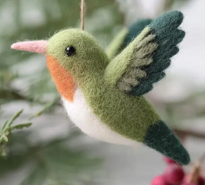 Handmade Felt Hummingbird Ornament – 5 Inch Cute Wool Felt Bird Hanging Decoration