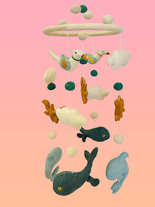 THB Baby Mobile Animal Nursery Decoration Newborn Shower Gift Birthday Gift | Baby Bed Decoration for Boys and Girls Toys Figure Playing Set for Babies |DIY Hanging