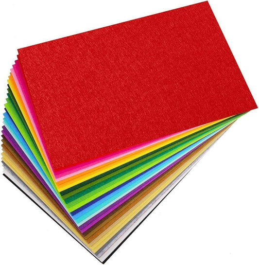 The Hobby Bounty Felt Sheets Set of 12 A4 Size Craft 8 x 12 '' Assorted Color 12 Sheet Sheets Patchwork Sewing DIY 2MM to 3 MM Felt Paper for Craft, Christmas Ornaments, School Projects