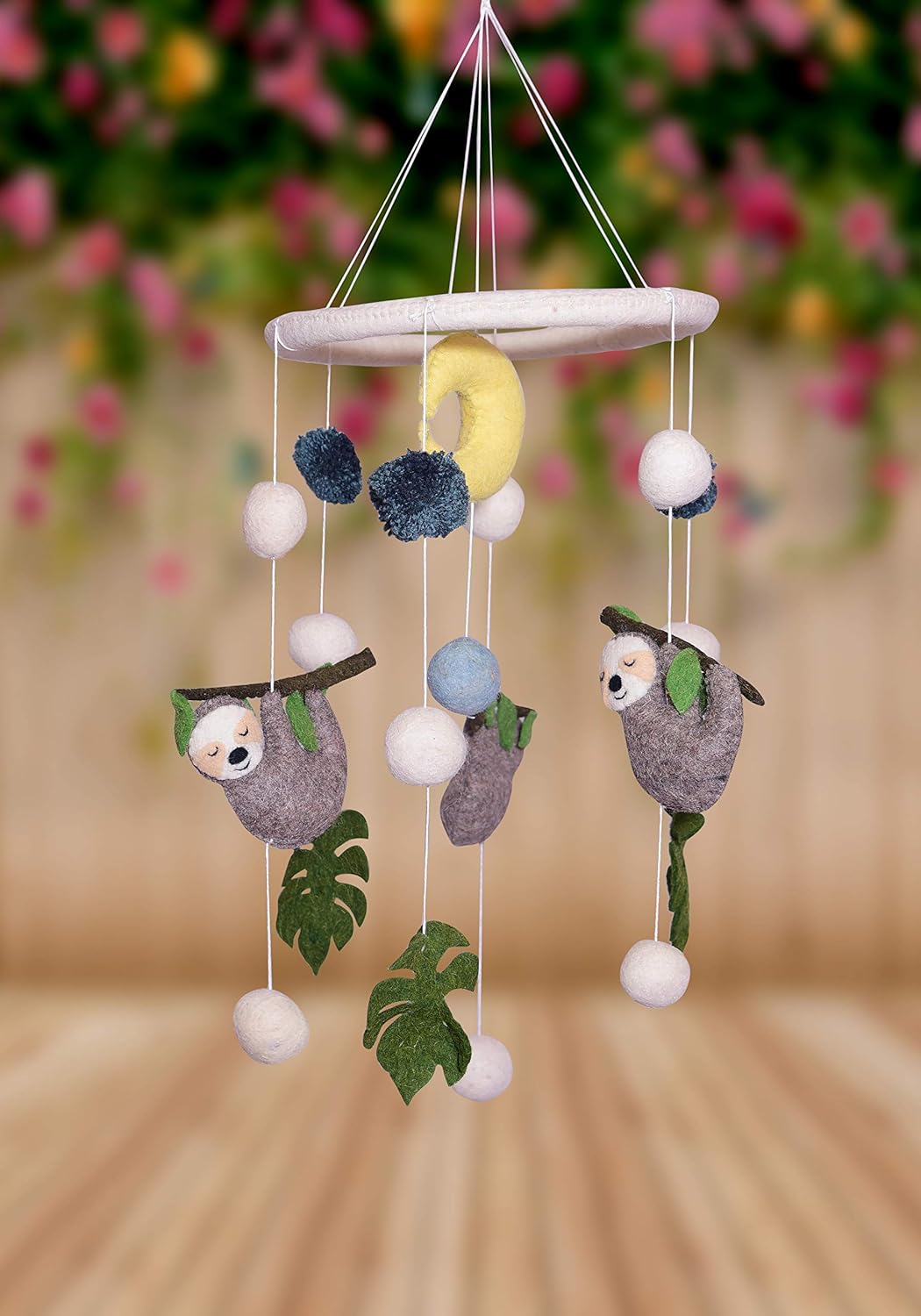 THB Baby Mobile Colobus Monkey Safari Animal Nursery Decoration Newborn Shower Gift Birthday Gift | Baby Bed Decoration for Boys and Girls Toys Figure Playing Set for Babies | DIY Hanging