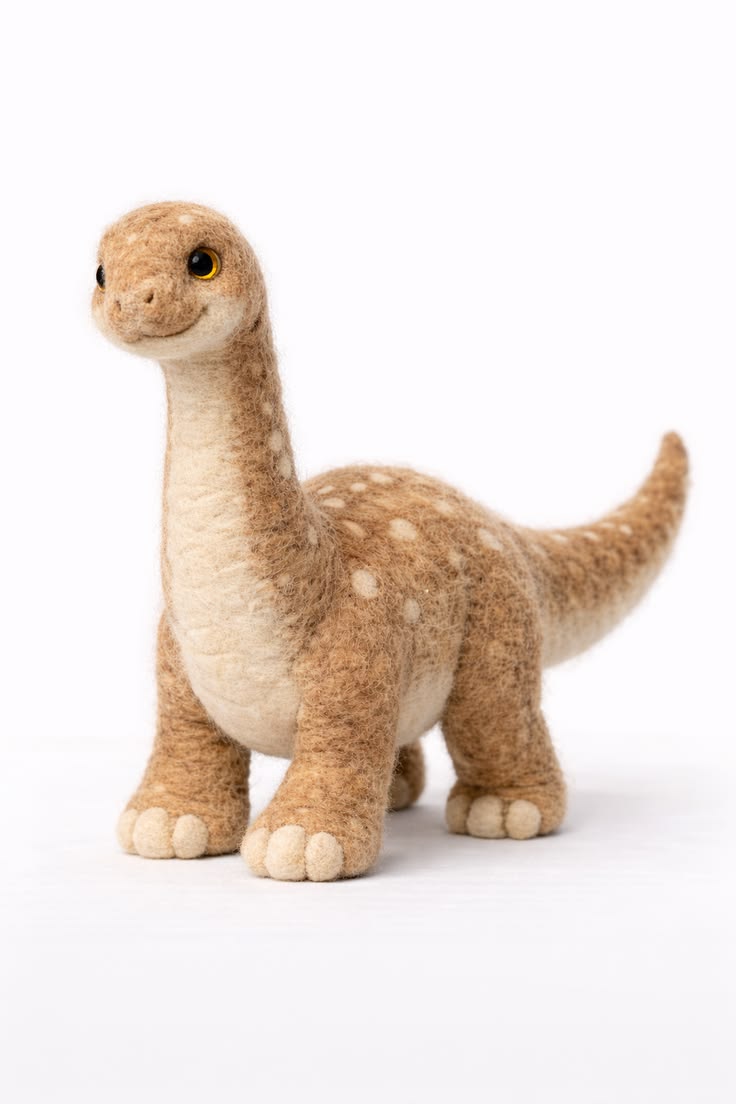 Handcrafted Needle-Felted Brontosaurus Sculpture | Realistic Wool Dinosaur Figurine | Premium Collectible Gift & Nursery Decor