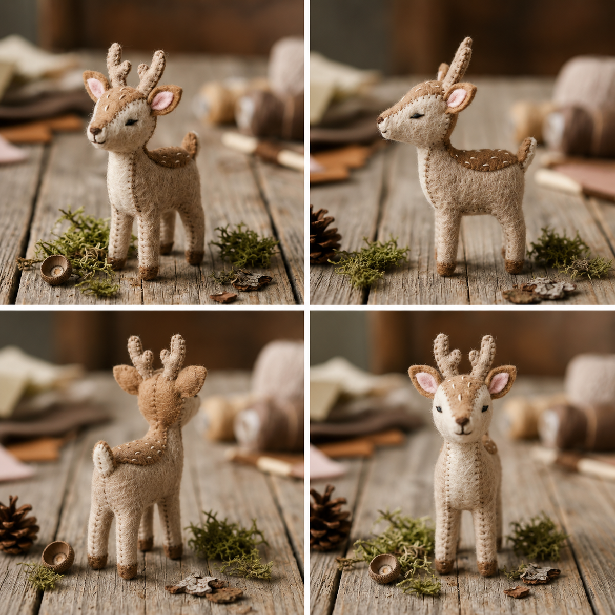 Handmade Felt Deer Ornament – Eco-Friendly Wool ornament